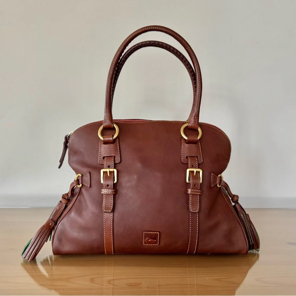 Dooney & Bourke - Florentine Domed Buckle Satchel in chestnut